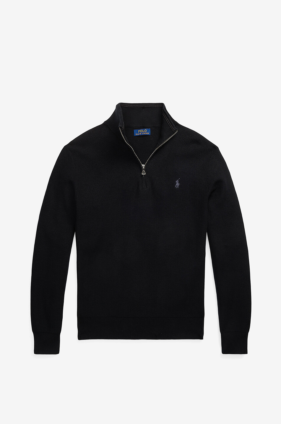 Pull en maille piquée à col montant zippé Pony