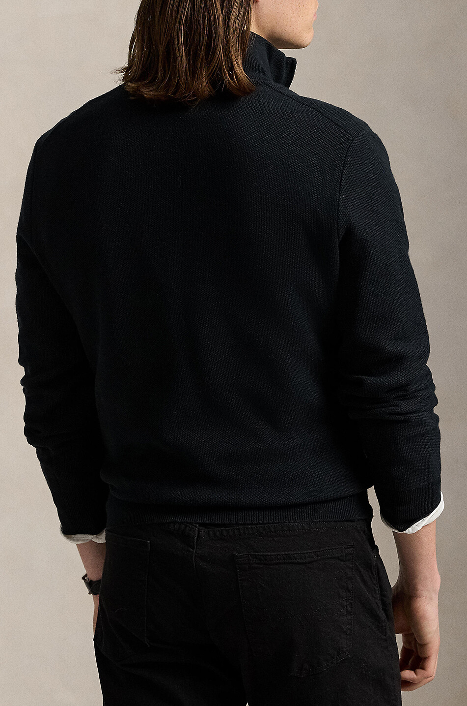 POLO RALPH LAUREN Pull en maille piquée à col montant zippé Pony Homme NOIR 4