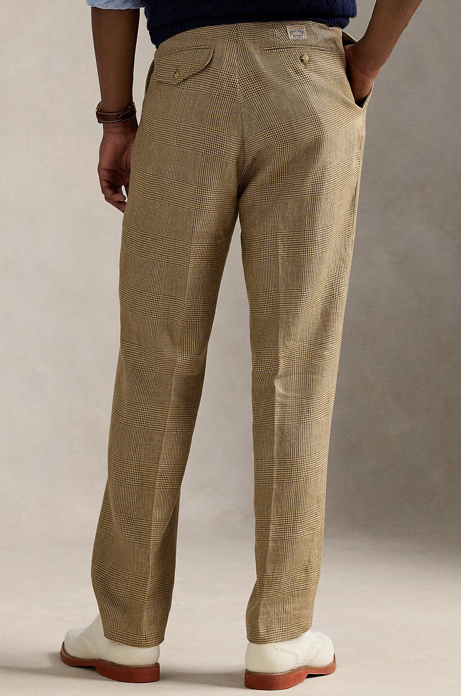 POLO RALPH LAUREN Pantalon à pinces motif Prince-de-Galles Whitman Homme MARRON 3