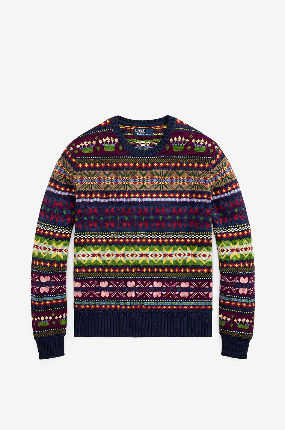 POLO RALPH LAUREN Fair Isle cotton blend jacquard jumper Men DARK BLUE 1