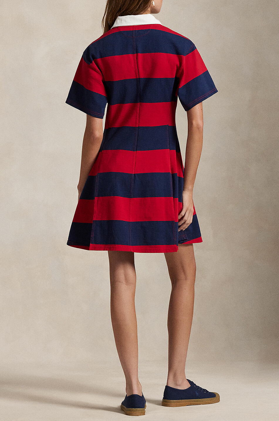 POLO RALPH LAUREN Rugby fit-and-flare striped jersey mini dress Women MULTI COLOURED 3