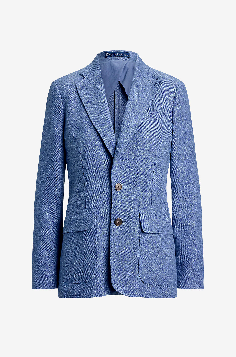 Einreihiger Baumwoll- und Leinentwill-Blazer