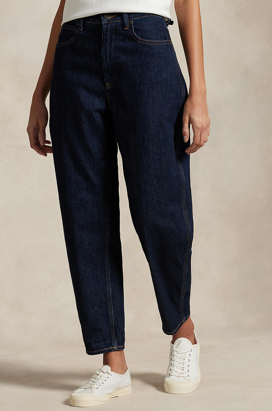 POLO RALPH LAUREN Curved Tapered Kelilah Wash dark-washed carrot jeans Women BLUE 3