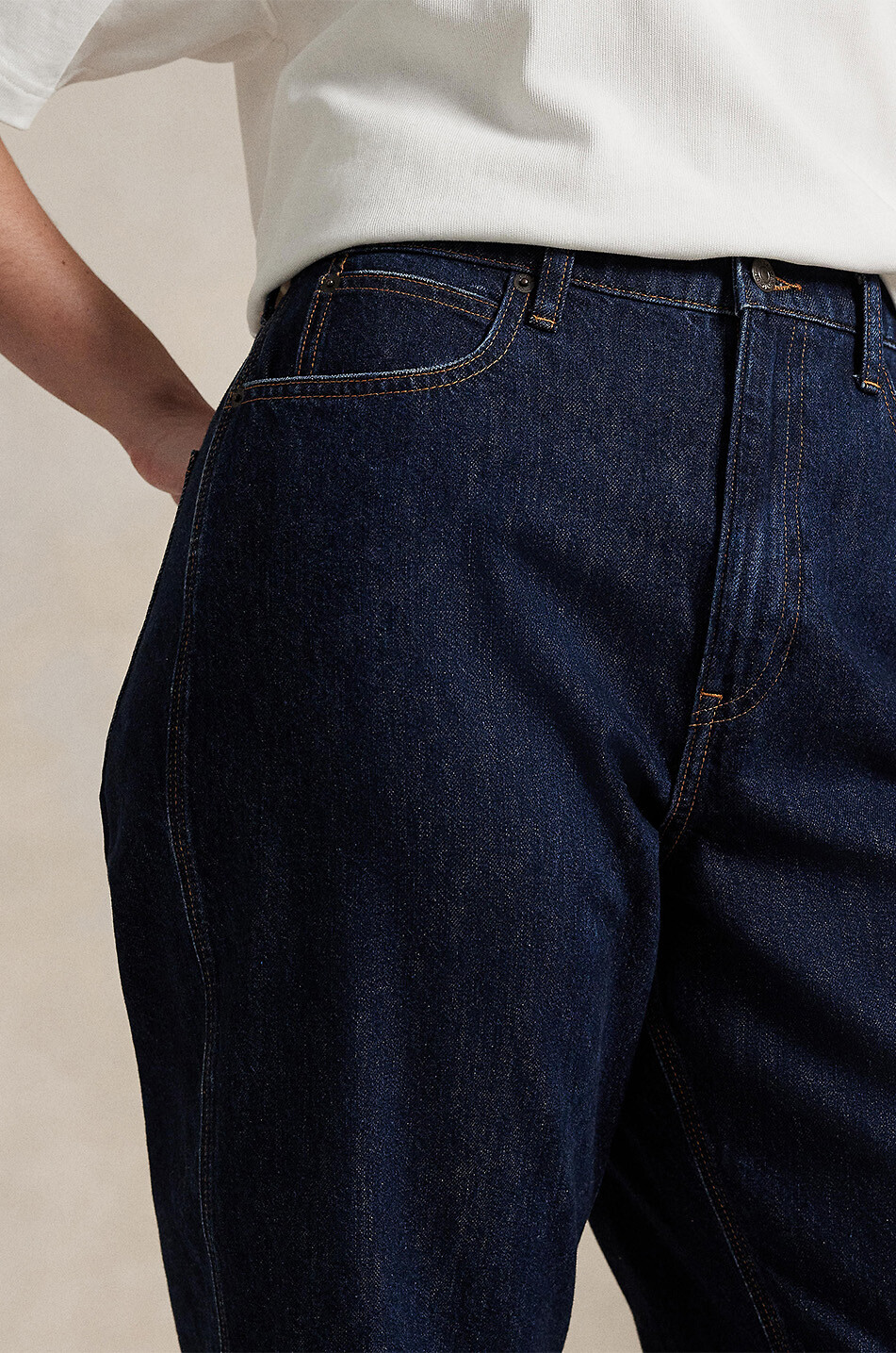 POLO RALPH LAUREN Curved Tapered Kelilah Wash dark-washed carrot jeans Women BLUE 7