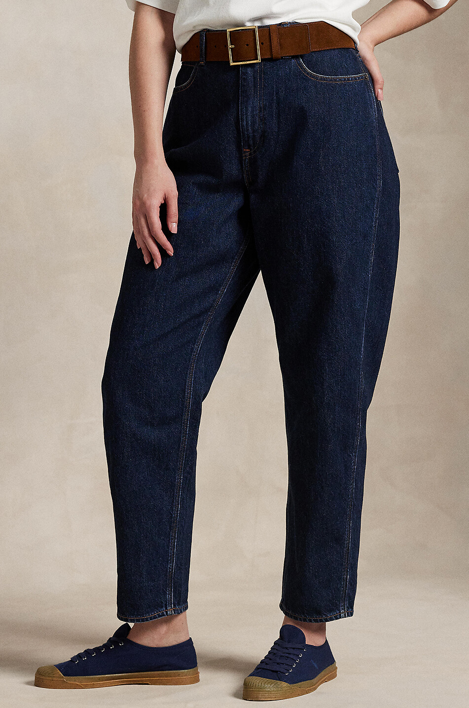 POLO RALPH LAUREN Curved Tapered Kelilah Wash dark-washed carrot jeans Women BLUE 8