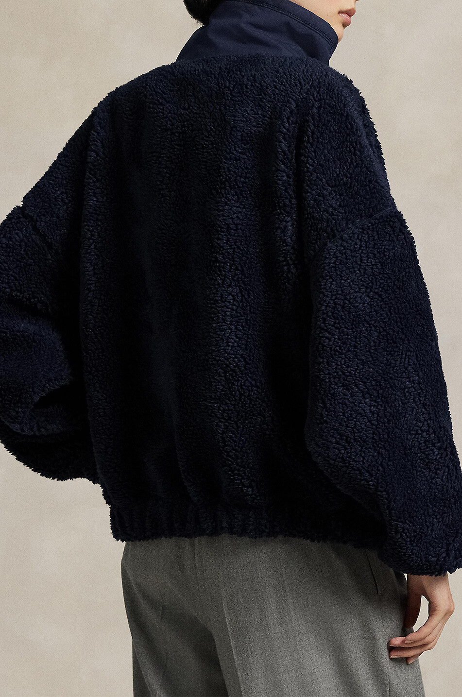 POLO RALPH LAUREN Polo Bear high-pile fleece mock neck sweatshirt Women DARK BLUE 4