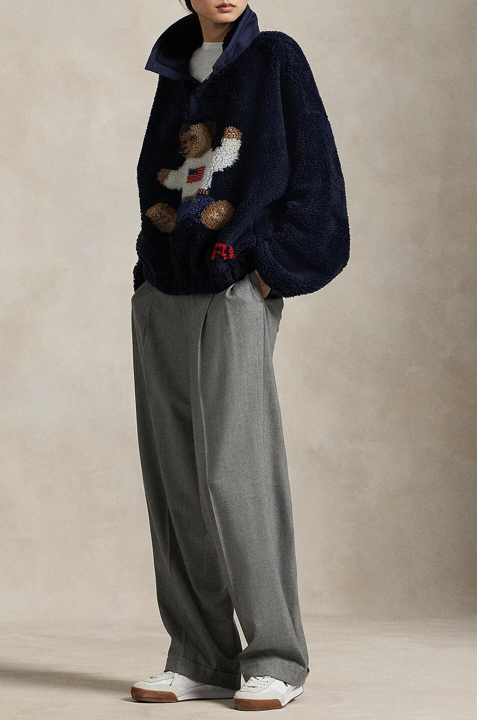 Fleece-Sweatshirt mit Stehkragen Polo Bear