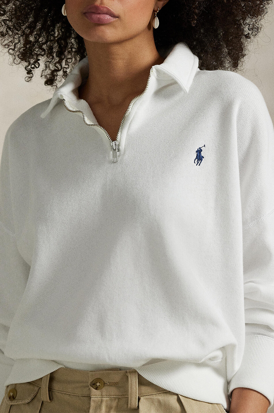 POLO RALPH LAUREN Pony half-zip sweatshirt Women WHITE 5