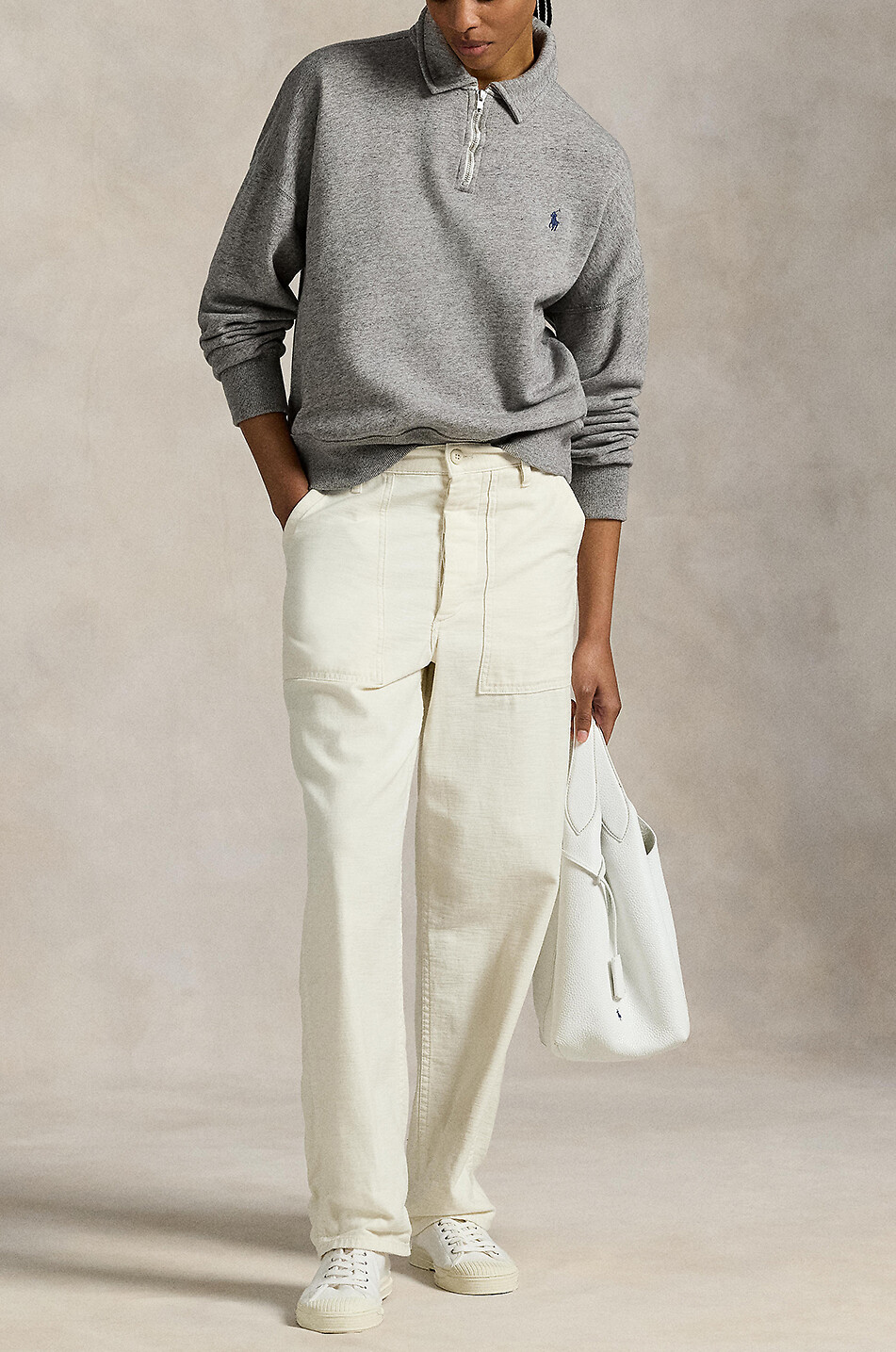 POLO RALPH LAUREN Pony half-zip sweatshirt Women GREY 4