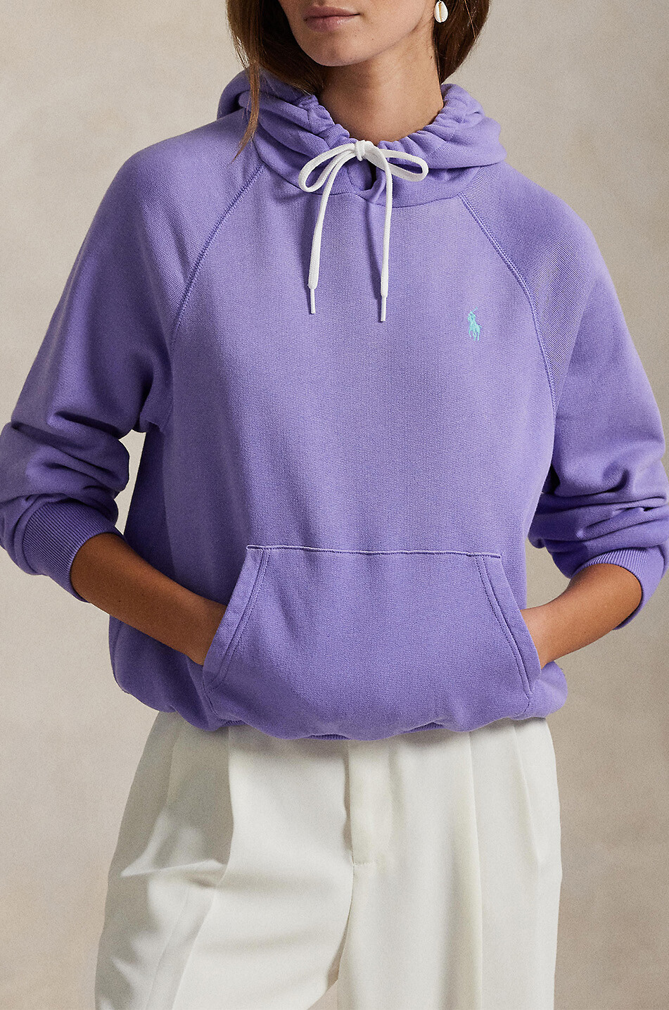 POLO RALPH LAUREN Shrunken Fit Pony hooded sweatshirt Women LIGHT PURPLE 2