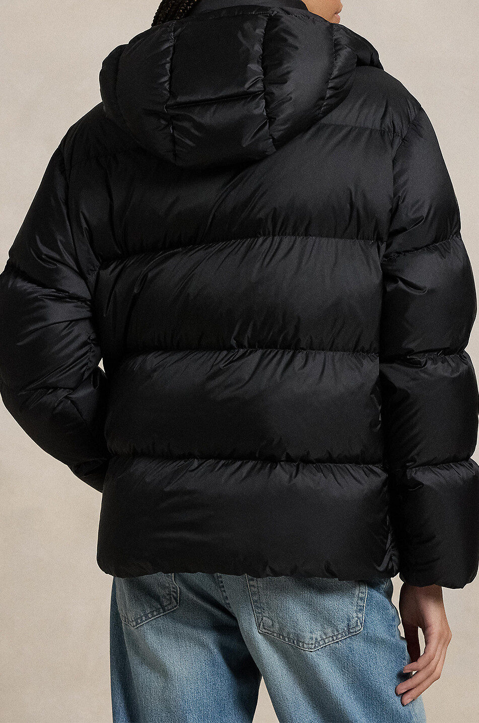 Pony hooded water-repellent short down jacket - POLO RALPH