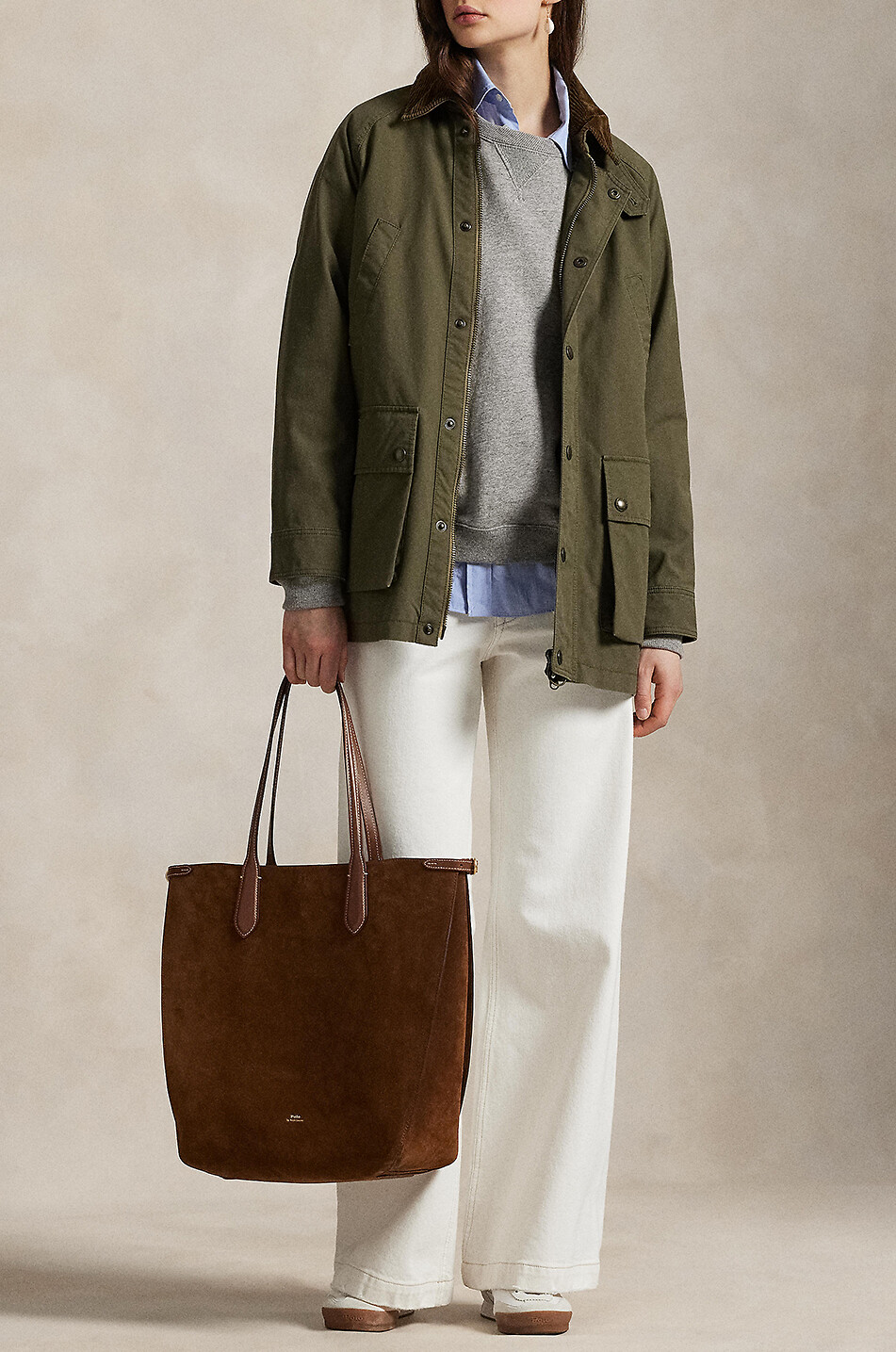 POLO RALPH LAUREN Leichter Baumwollcanvas-Parka Utility Damen KHAKI 4
