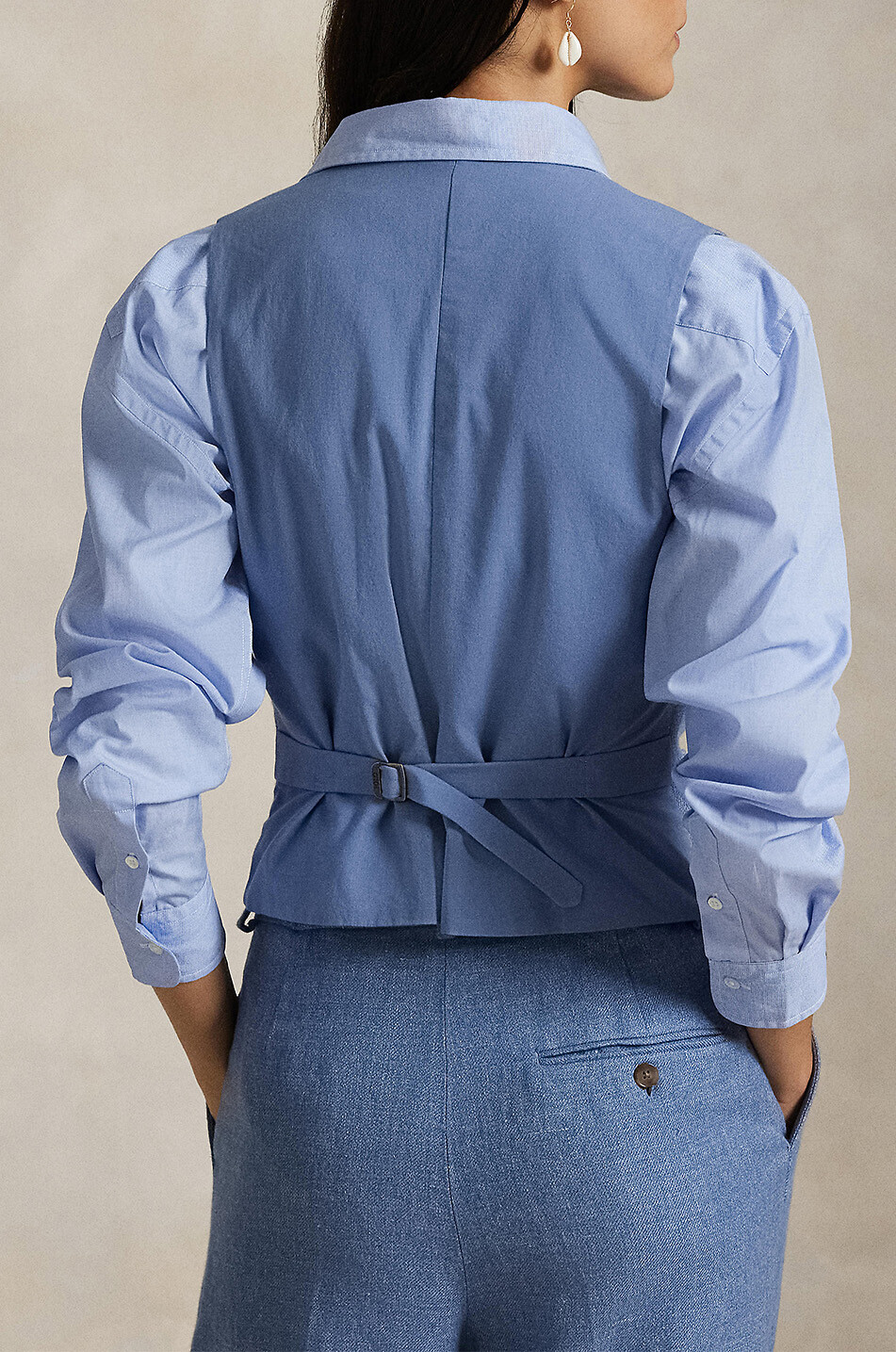 POLO RALPH LAUREN Weste aus Leinen und Baumwolle Damen BLAU 3