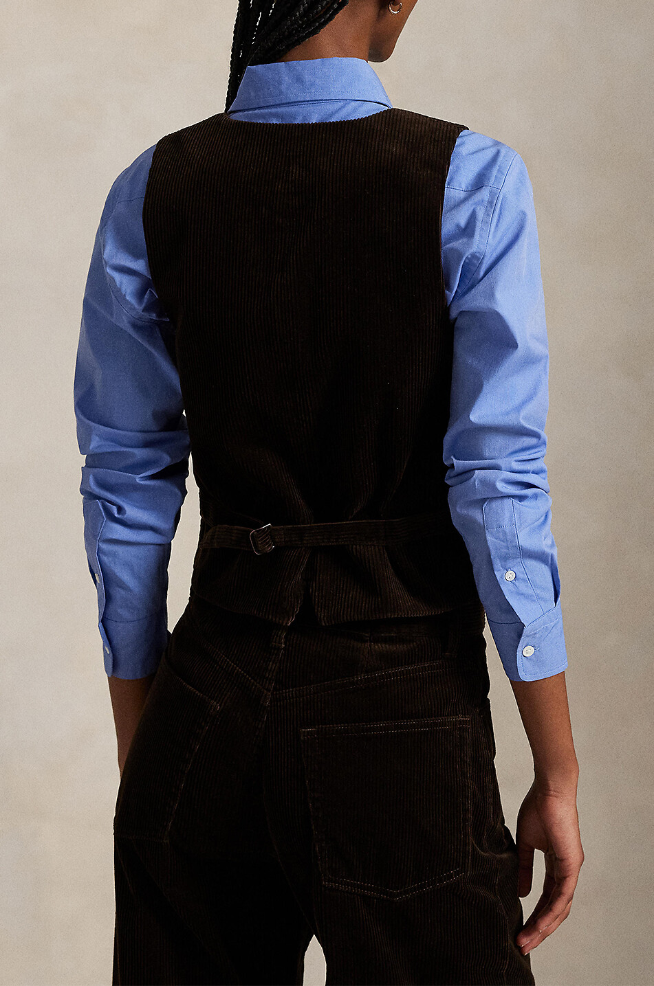 POLO RALPH LAUREN Weste aus Cordsamt Damen DUNKELBRAUN 3