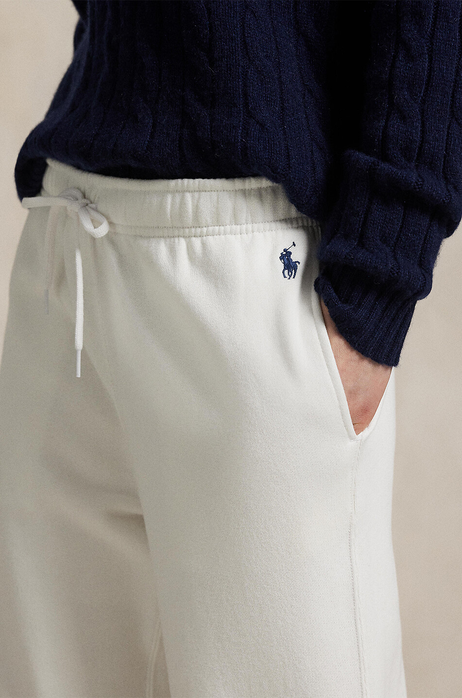 POLO RALPH LAUREN Pantalon de jogging large en molleton Pony Femme BLANC 2