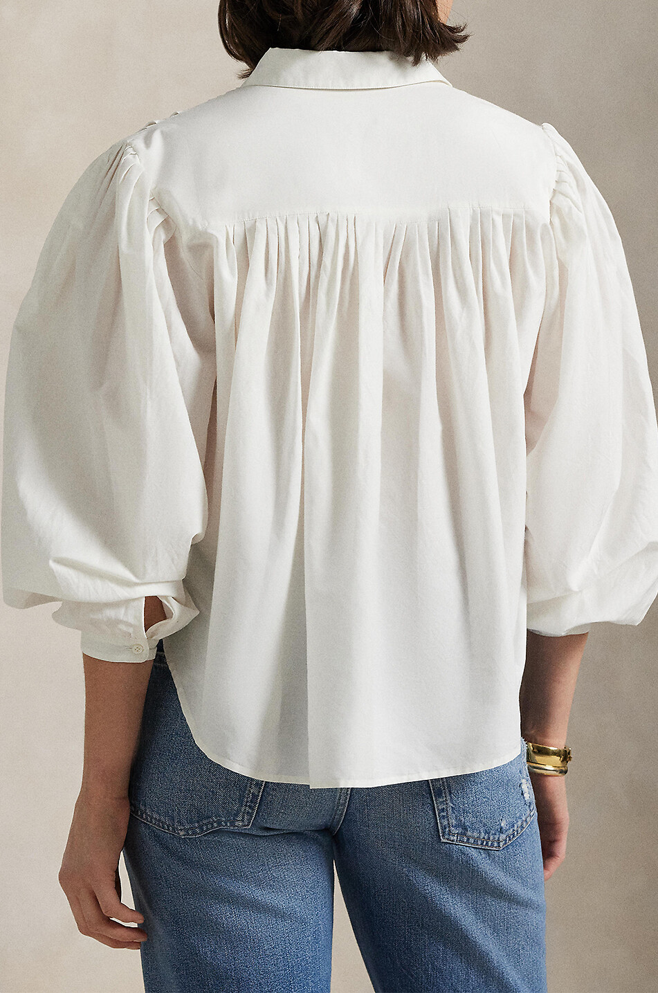 POLO RALPH LAUREN Blouse boxy en coton et soie Femme BLANC 3