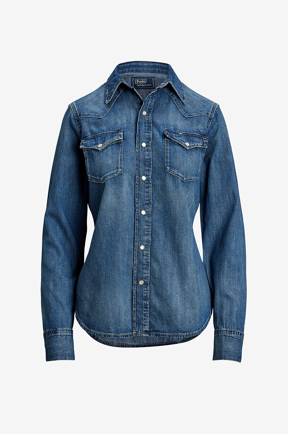 POLO RALPH LAUREN Tailliertes Jeanshemd Western Canaria Wash Damen BLAU 1