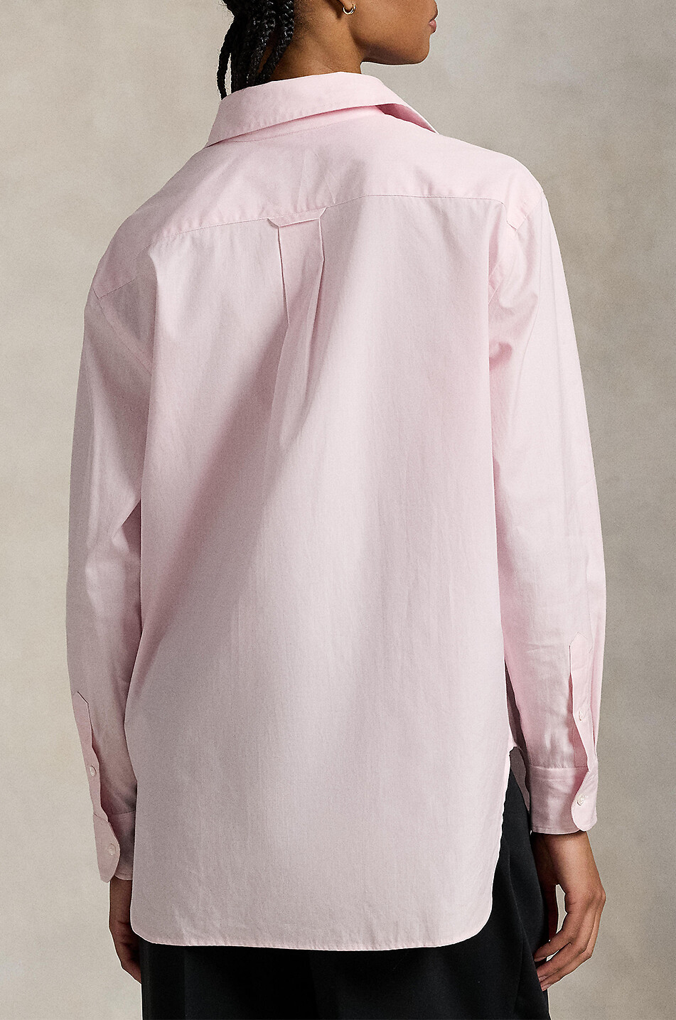 POLO RALPH LAUREN Pony oversize poplin shirt Women LIGHT PINK 3