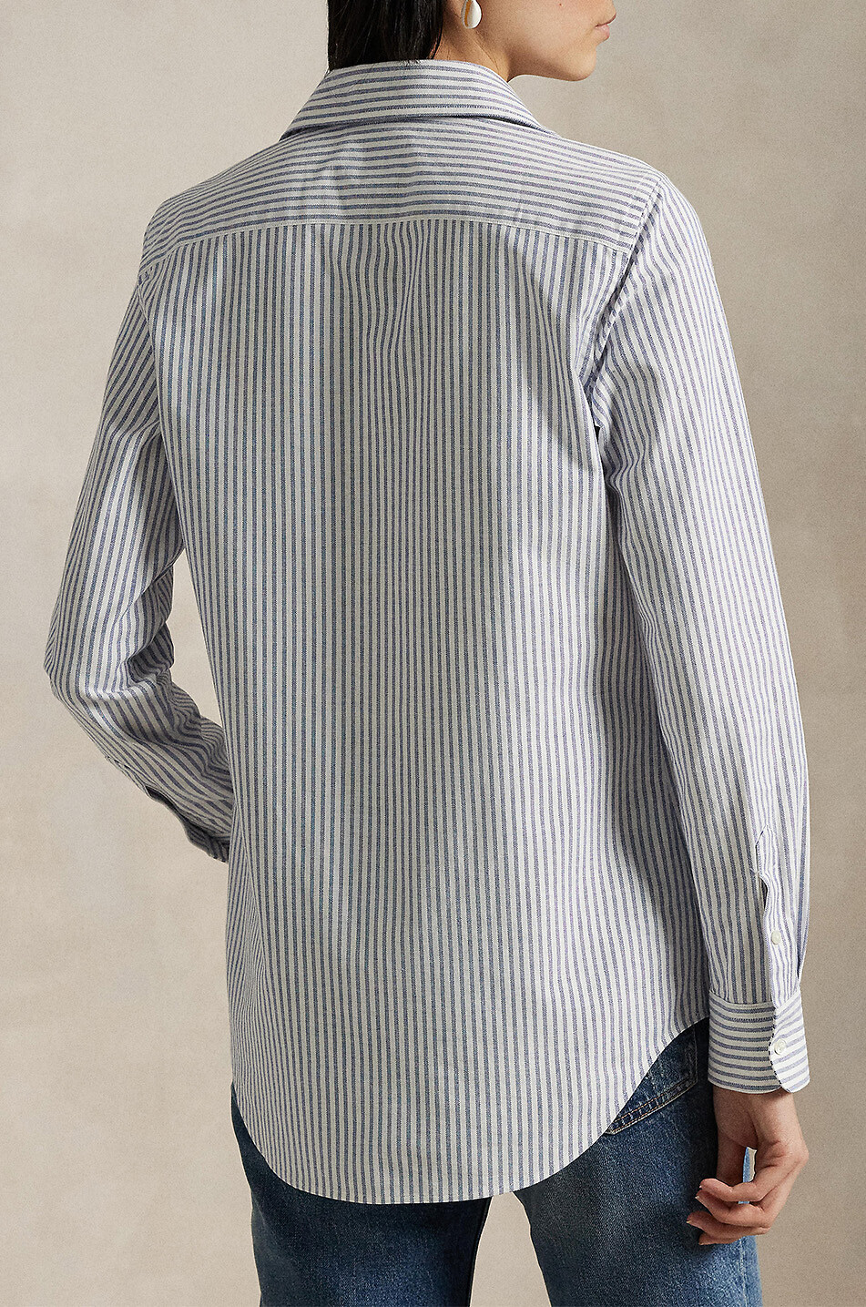 POLO RALPH LAUREN Pony striped slim fit Oxford shirt Women LIGHT BLUE 3