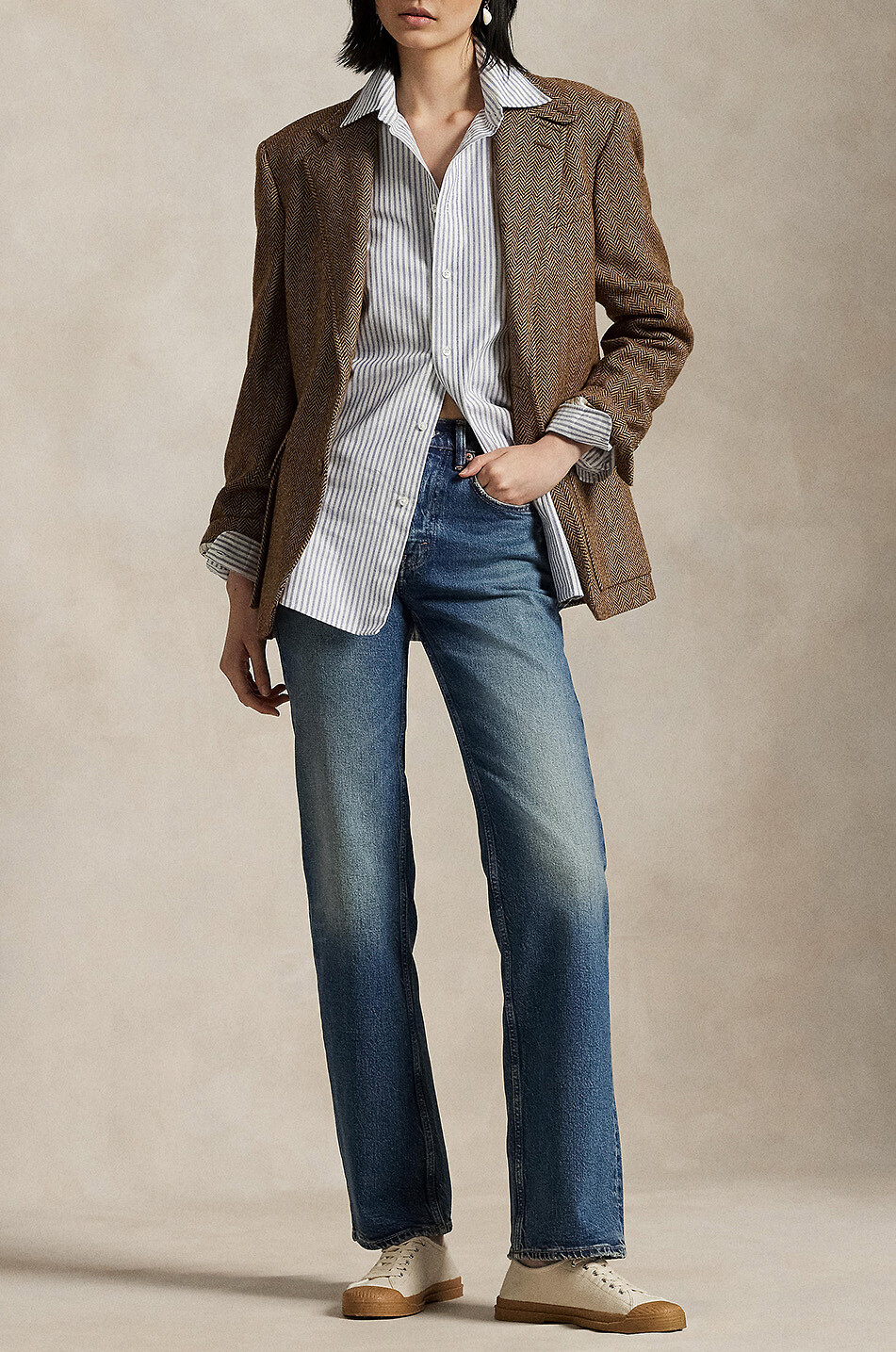 POLO RALPH LAUREN Pony striped slim fit Oxford shirt Women LIGHT BLUE 4