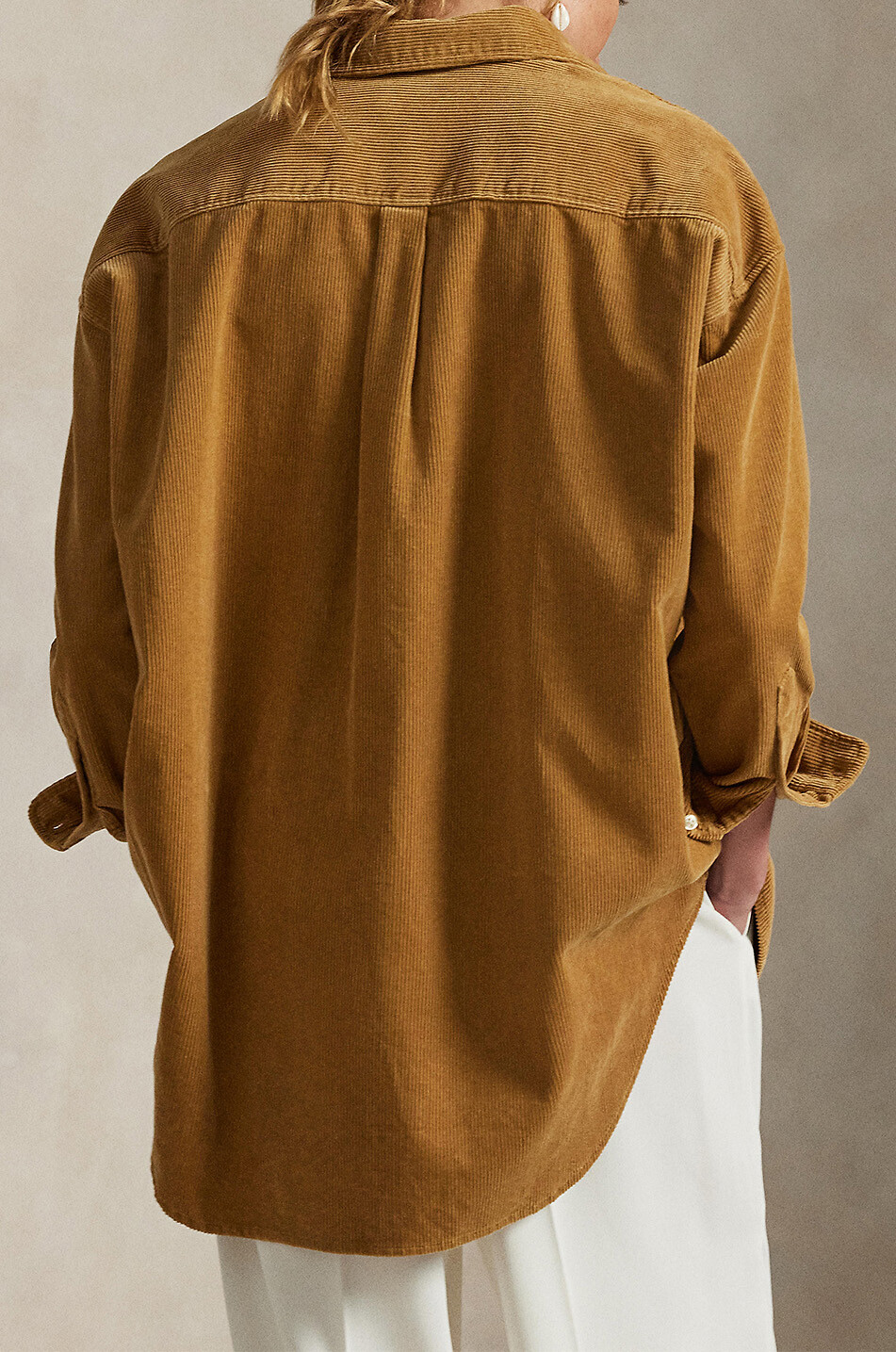 POLO RALPH LAUREN The Big corduroy oversize shirt Women CAMEL 4