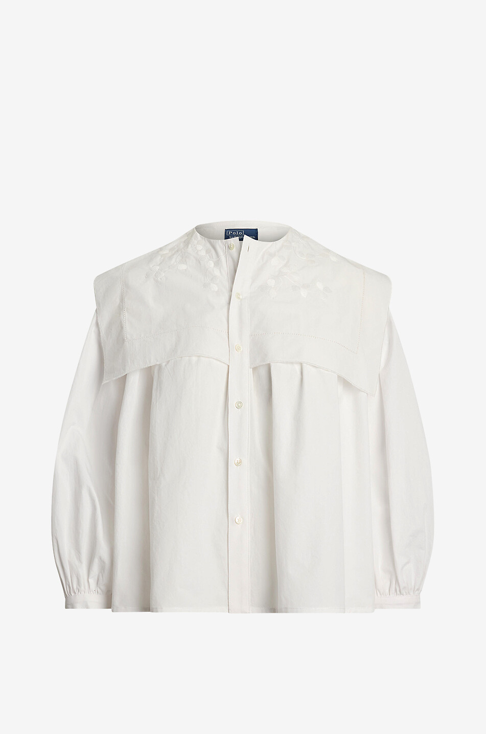 POLO RALPH LAUREN Boxy-Baumwollhemd mit besticktem Pattenlatz Damen WEISS 1