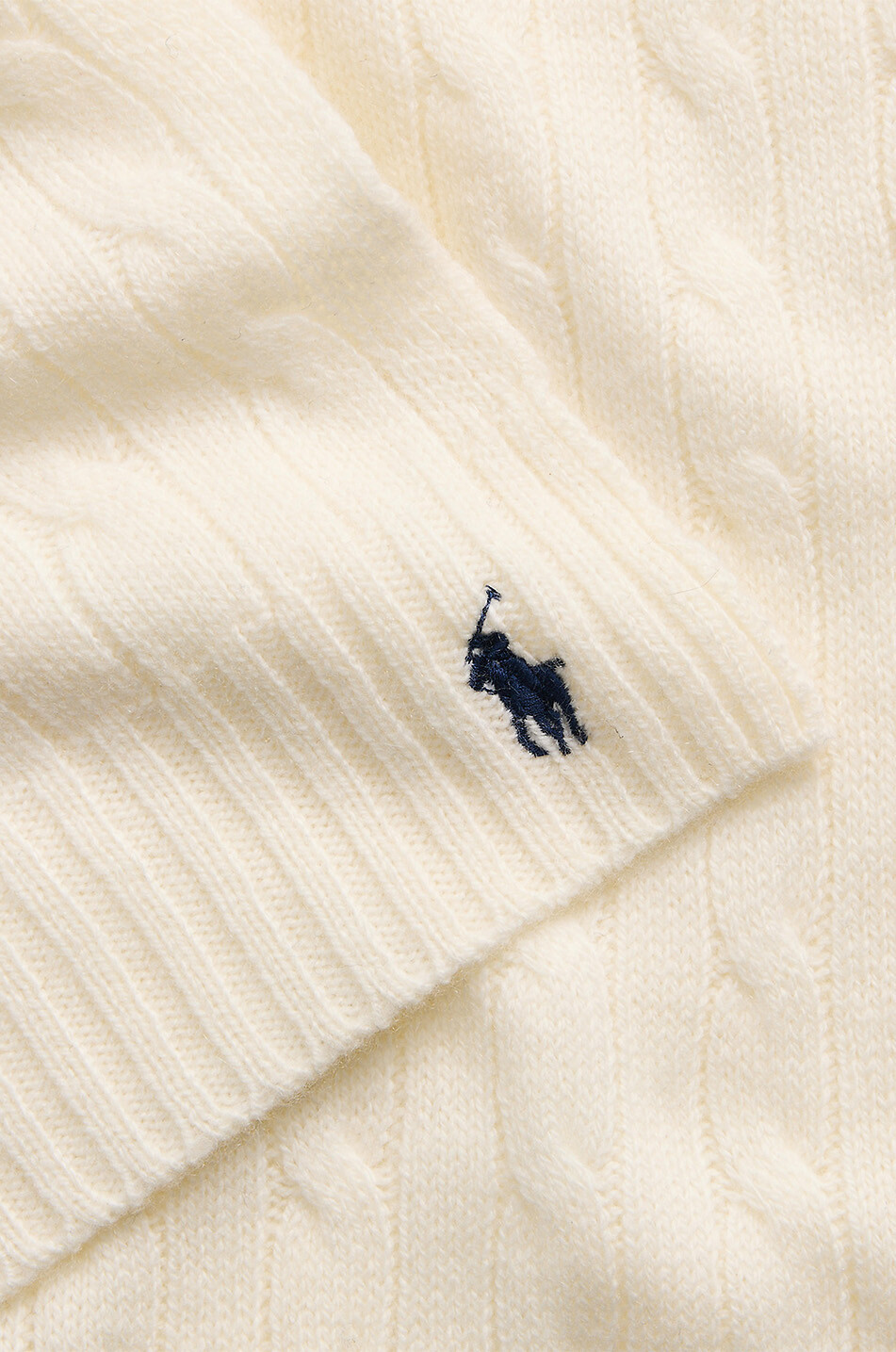 POLO RALPH LAUREN Écharpe en maille torsadée de laine et cachemire Pony Femme BLANC CASSE 3