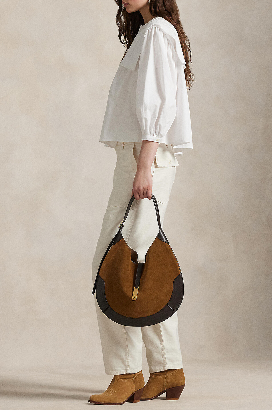 POLO RALPH LAUREN Boxy-Baumwollhemd mit besticktem Pattenlatz Damen WEISS 5