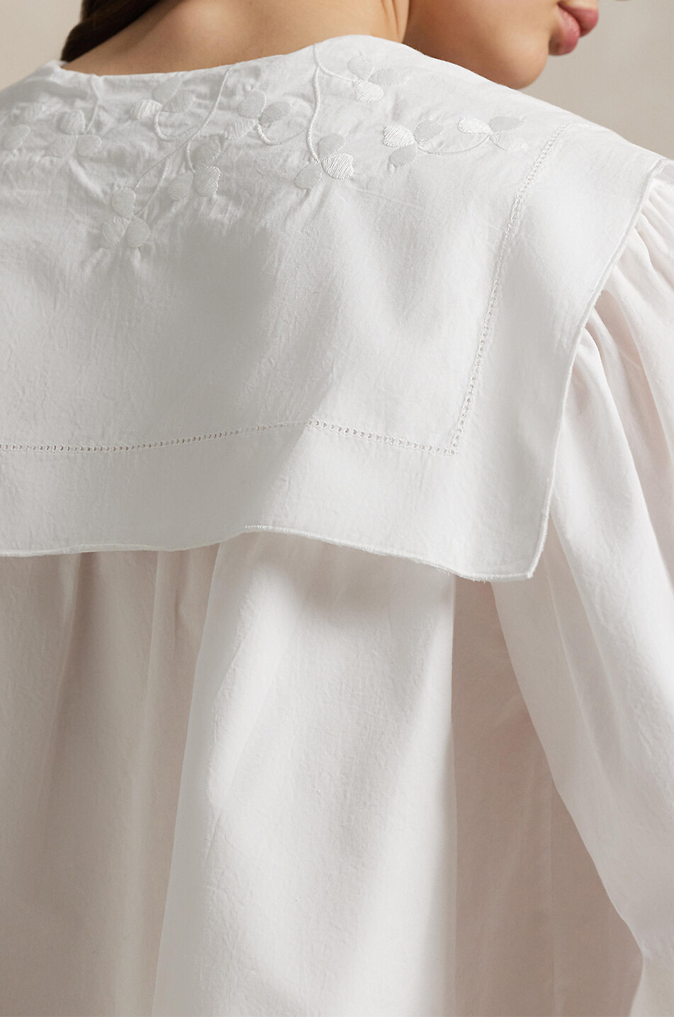 POLO RALPH LAUREN Boxy-Baumwollhemd mit besticktem Pattenlatz Damen WEISS 6