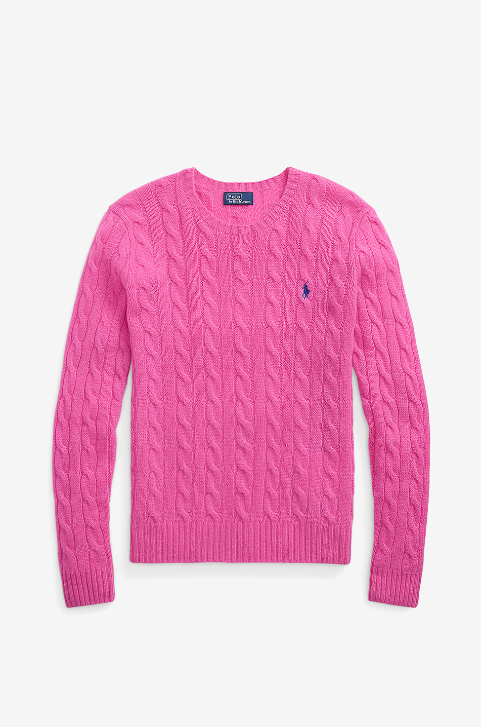Pony wool and cashmere cable-knit crewneck jumper