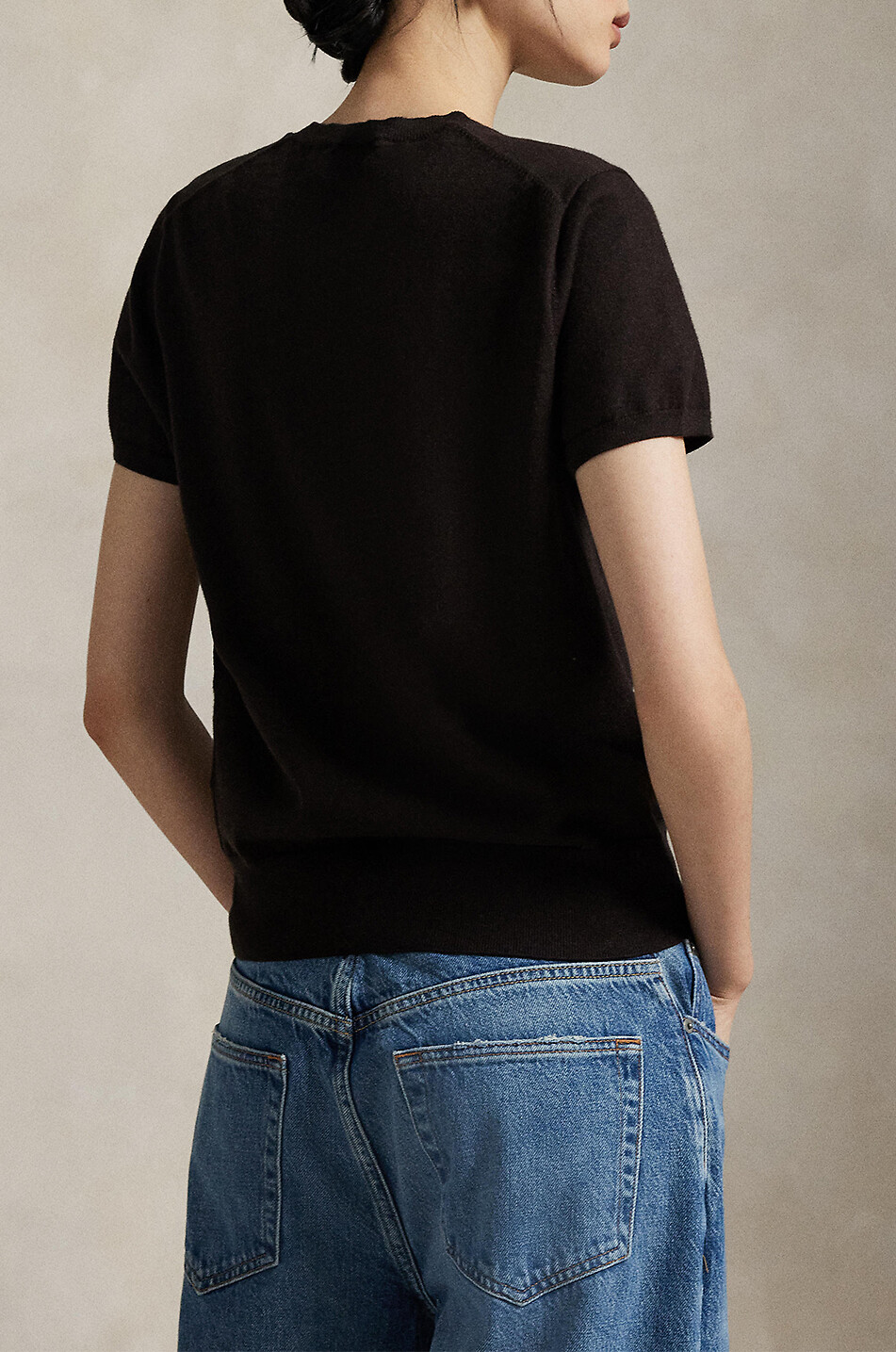 POLO RALPH LAUREN Pony fine-gauge cotton short-sleeved crewneck jumper Women DARK BROWN 4