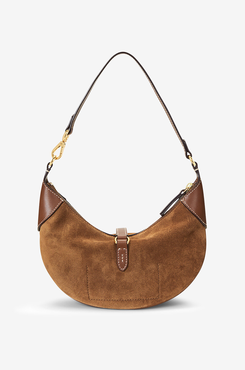 POLO RALPH LAUREN Schultertasche aus Wild- und Glattleder Polo ID Mini Damen KAMELFARBEN 5