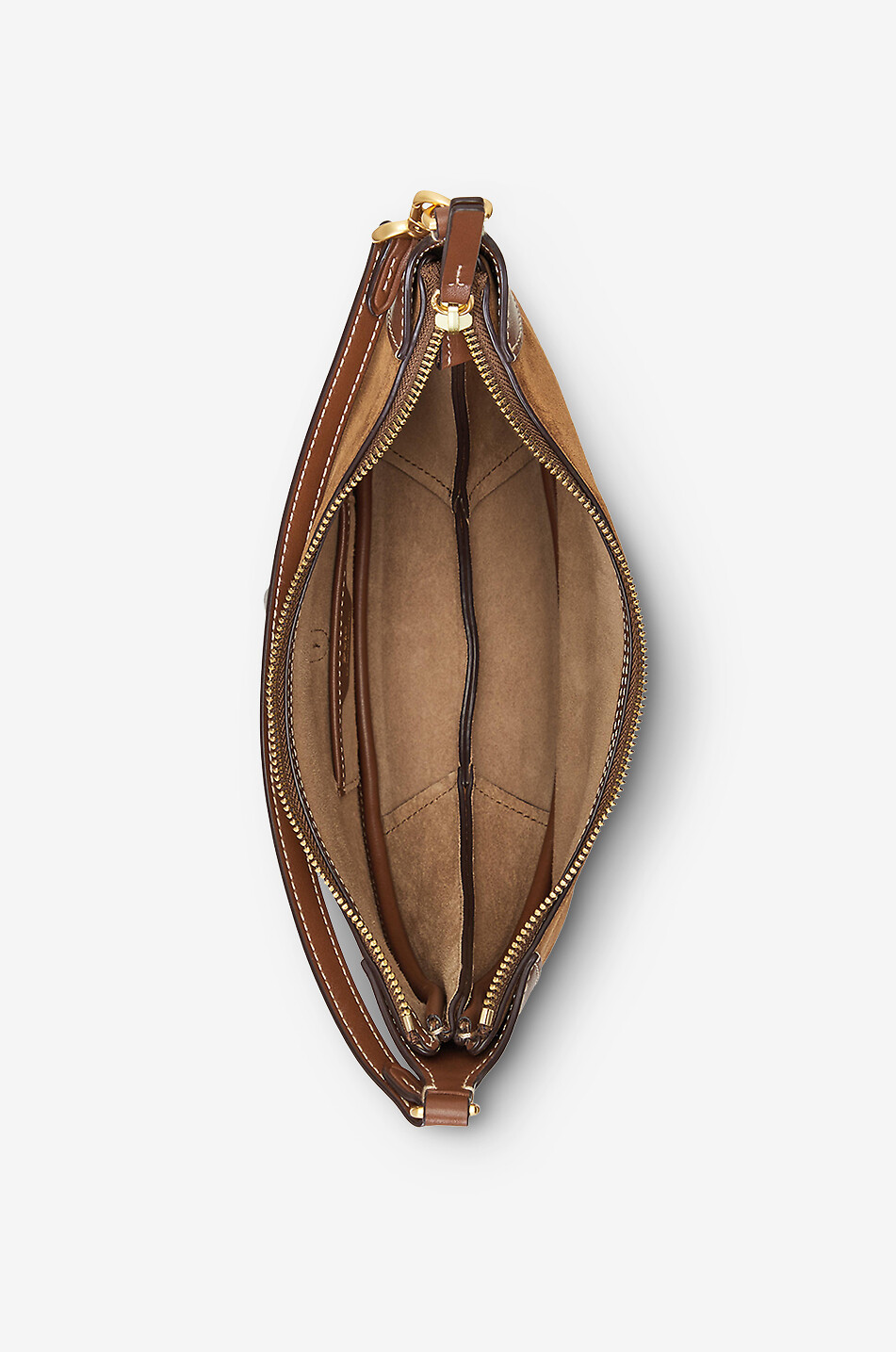 POLO RALPH LAUREN Schultertasche aus Wild- und Glattleder Polo ID Mini Damen KAMELFARBEN 6