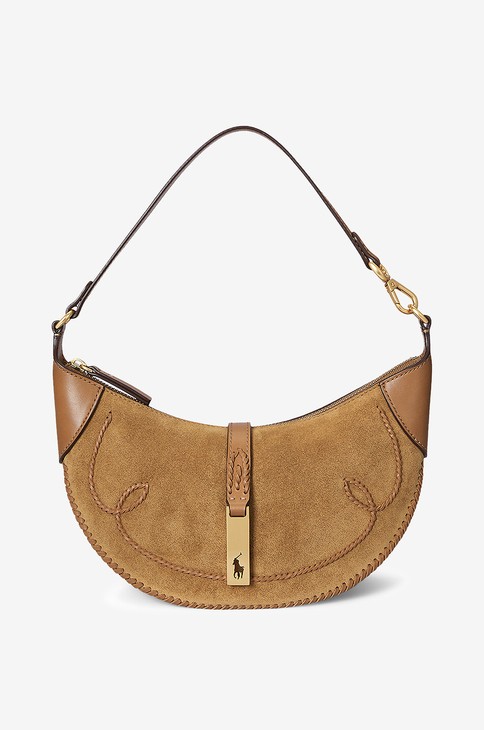 Western Polo ID Mini suede and leather shoulder bag POLO RALPH