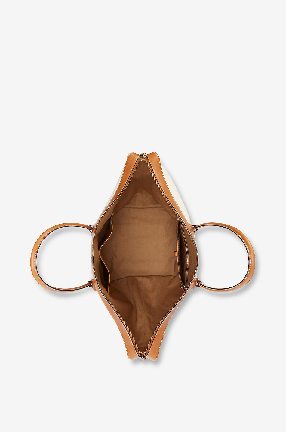 POLO RALPH LAUREN Belport Extra-Large canvas and leather tote bag Women EGGSHELL 5