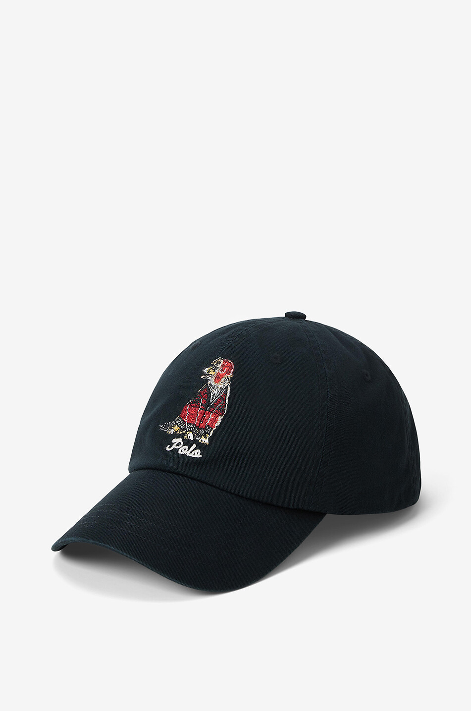 Dog embroidered cotton twill baseball cap