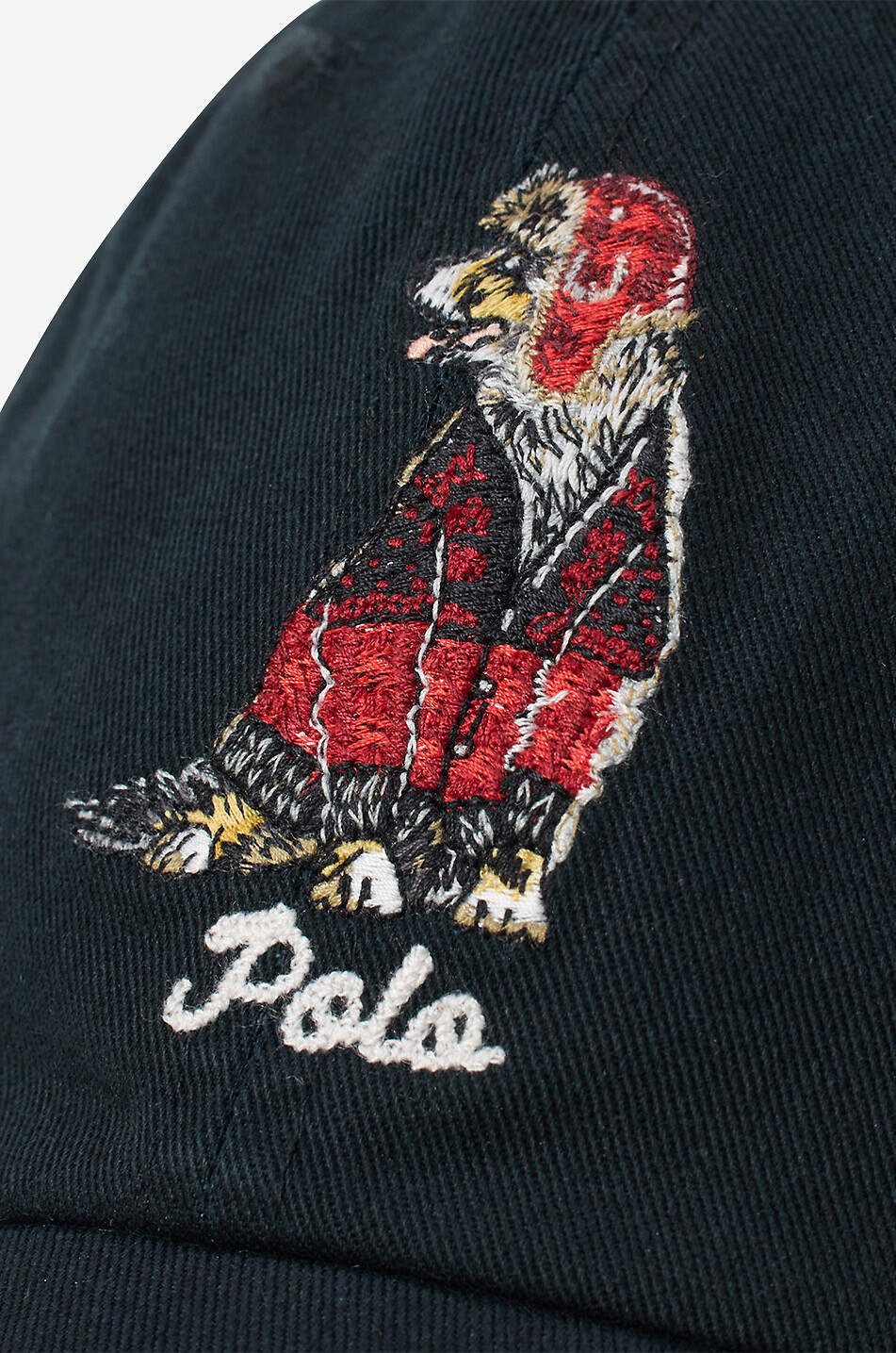 POLO RALPH LAUREN Dog embroidered cotton twill baseball cap Men BLACK 3
