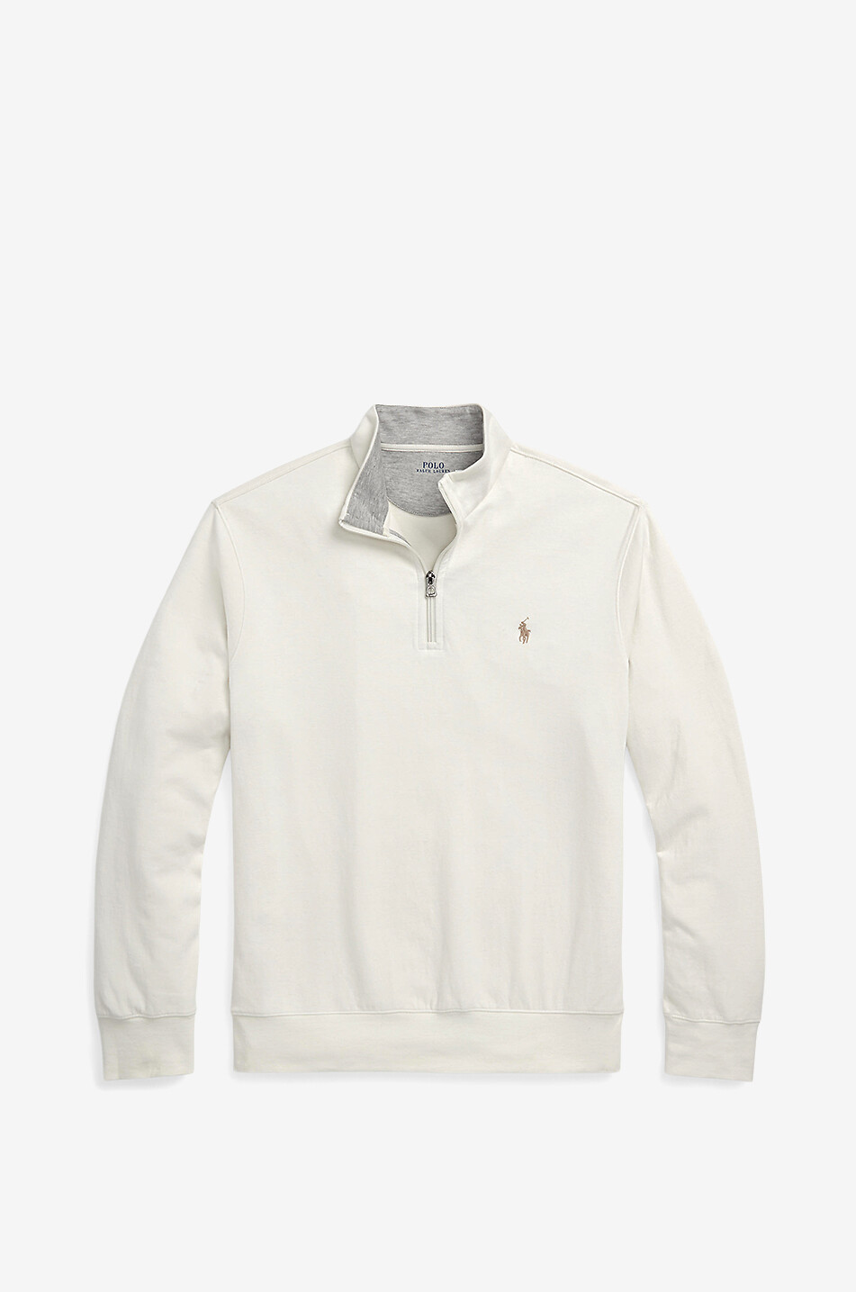 POLO RALPH LAUREN Pony half-zip jersey top Men EGGSHELL 1