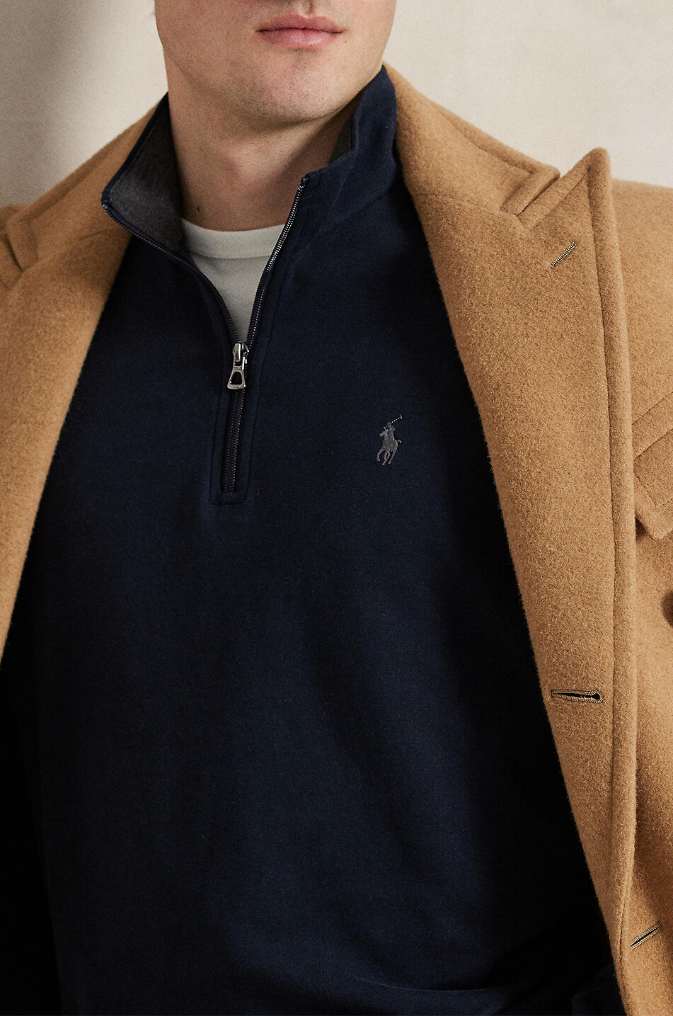 POLO RALPH LAUREN Pony half-zip jersey top Men DARK BLUE 5