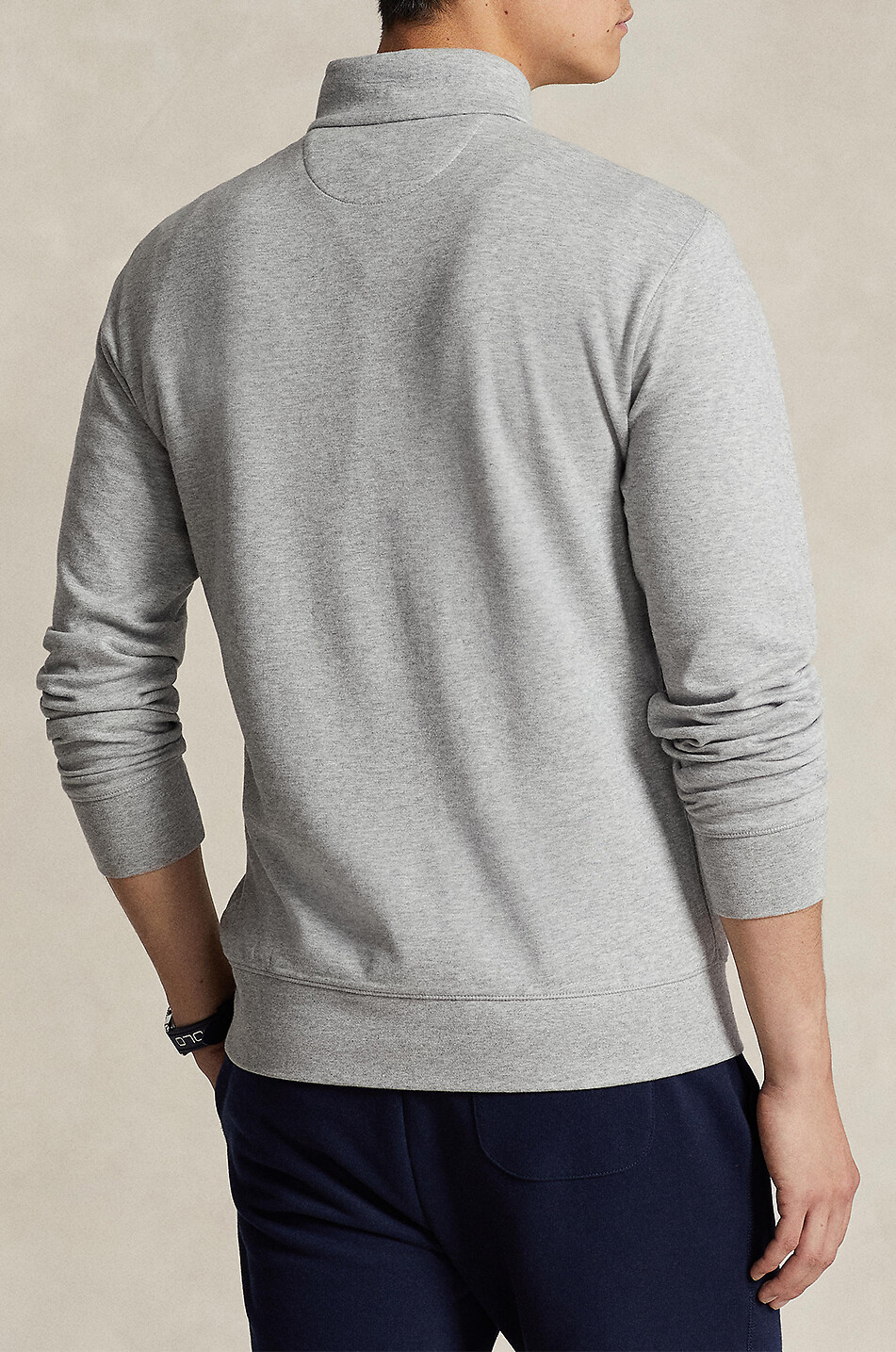 POLO RALPH LAUREN Pony half-zip jersey top Men LIGHT GREY 3