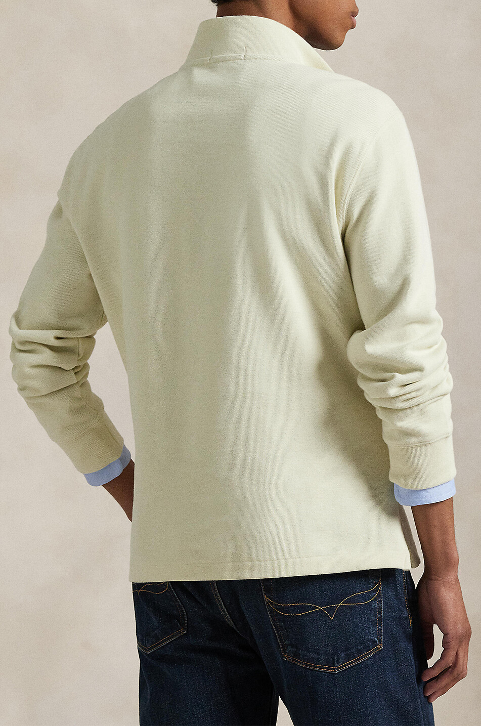 POLO RALPH LAUREN Estate-Rib Pony half-zip pullover in cotton Men EGGSHELL 3
