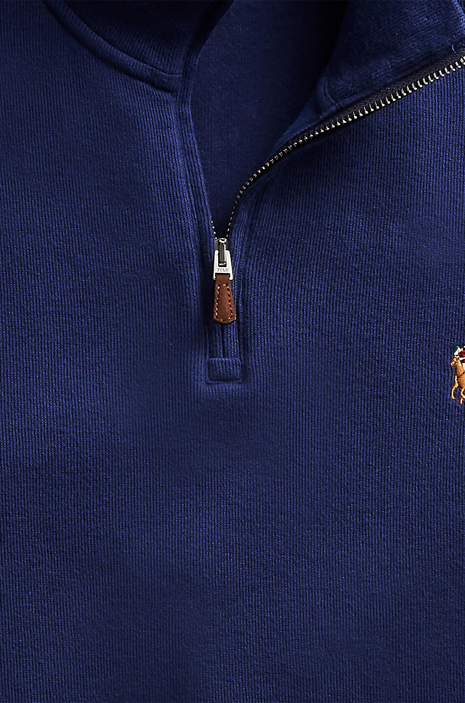 POLO RALPH LAUREN Estate-Rib Pony half-zip pullover in cotton Men DARK BLUE 2