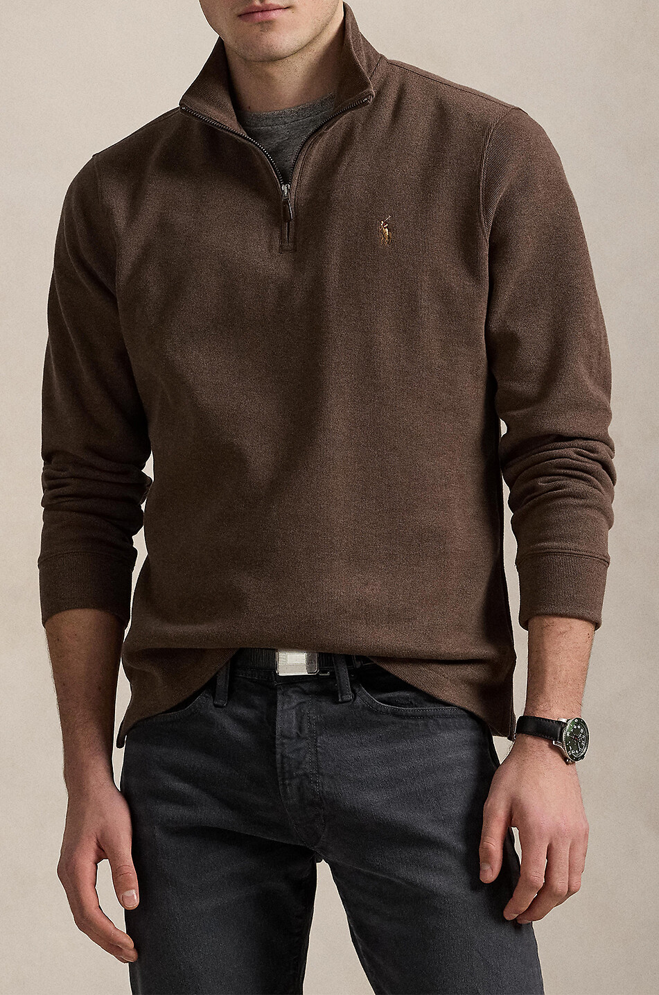 Estate-Rib Pony half-zip pullover in cotton - POLO RALPH LAUREN