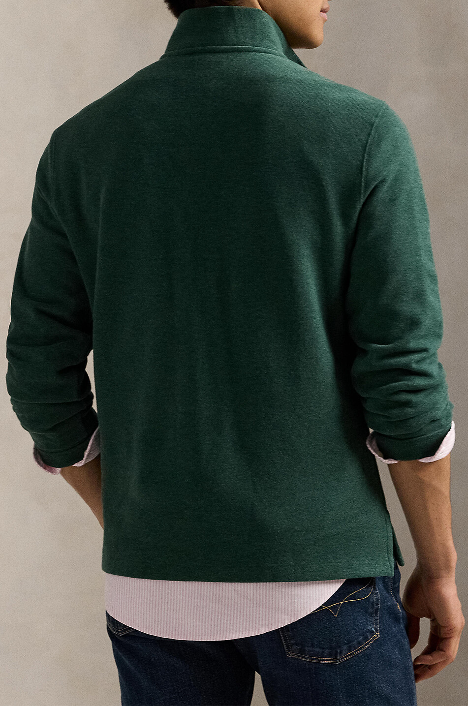 POLO RALPH LAUREN Estate-Rib Pony half-zip pullover in cotton Men DARK GREEN 4