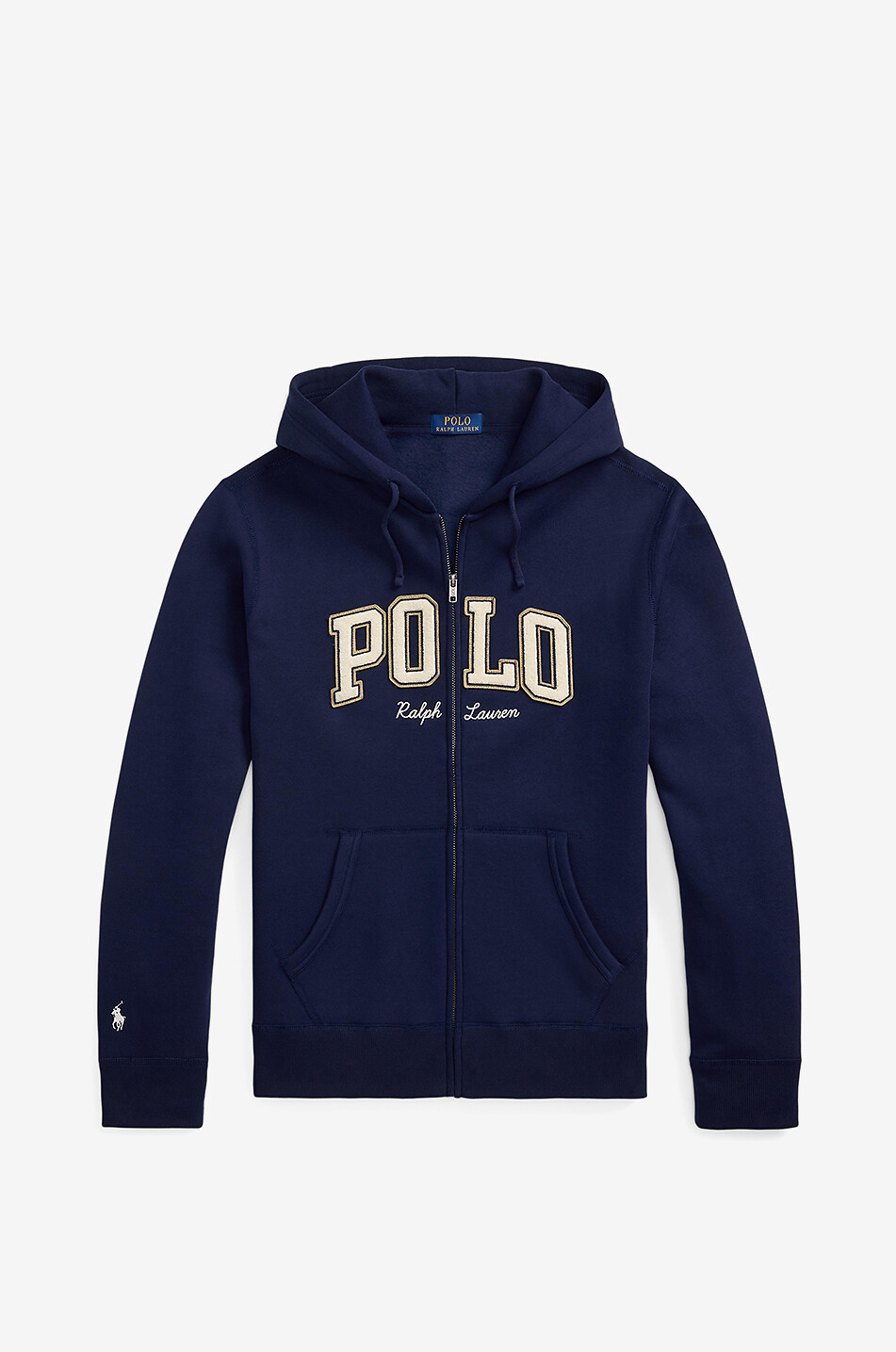 POLO RALPH LAUREN Letterman Polo Logo embroidered hooded full-zip sweatshirt Men DARK BLUE 1
