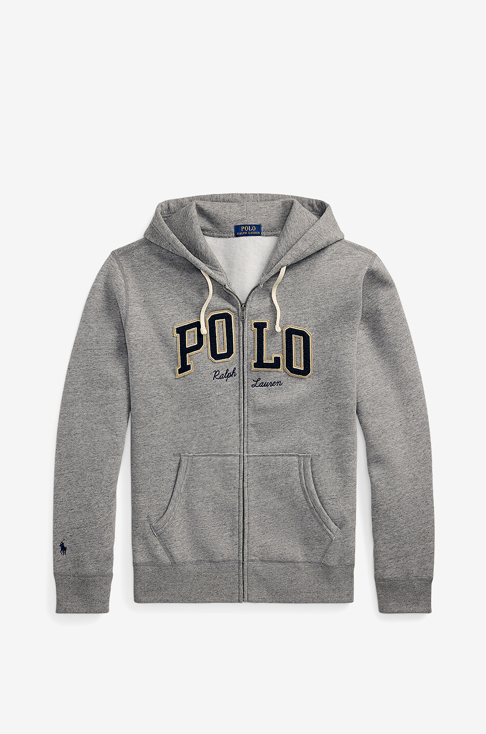 POLO RALPH LAUREN Sweat-shirt zippé à capuche brodé Letterman Polo Logo Homme GRIS 1