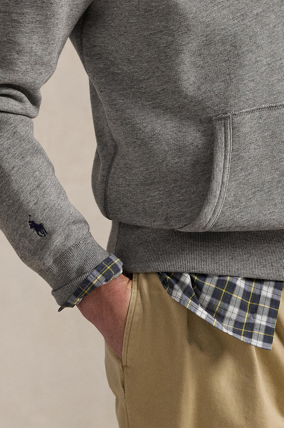 POLO RALPH LAUREN Sweat-shirt zippé à capuche brodé Letterman Polo Logo Homme GRIS 5