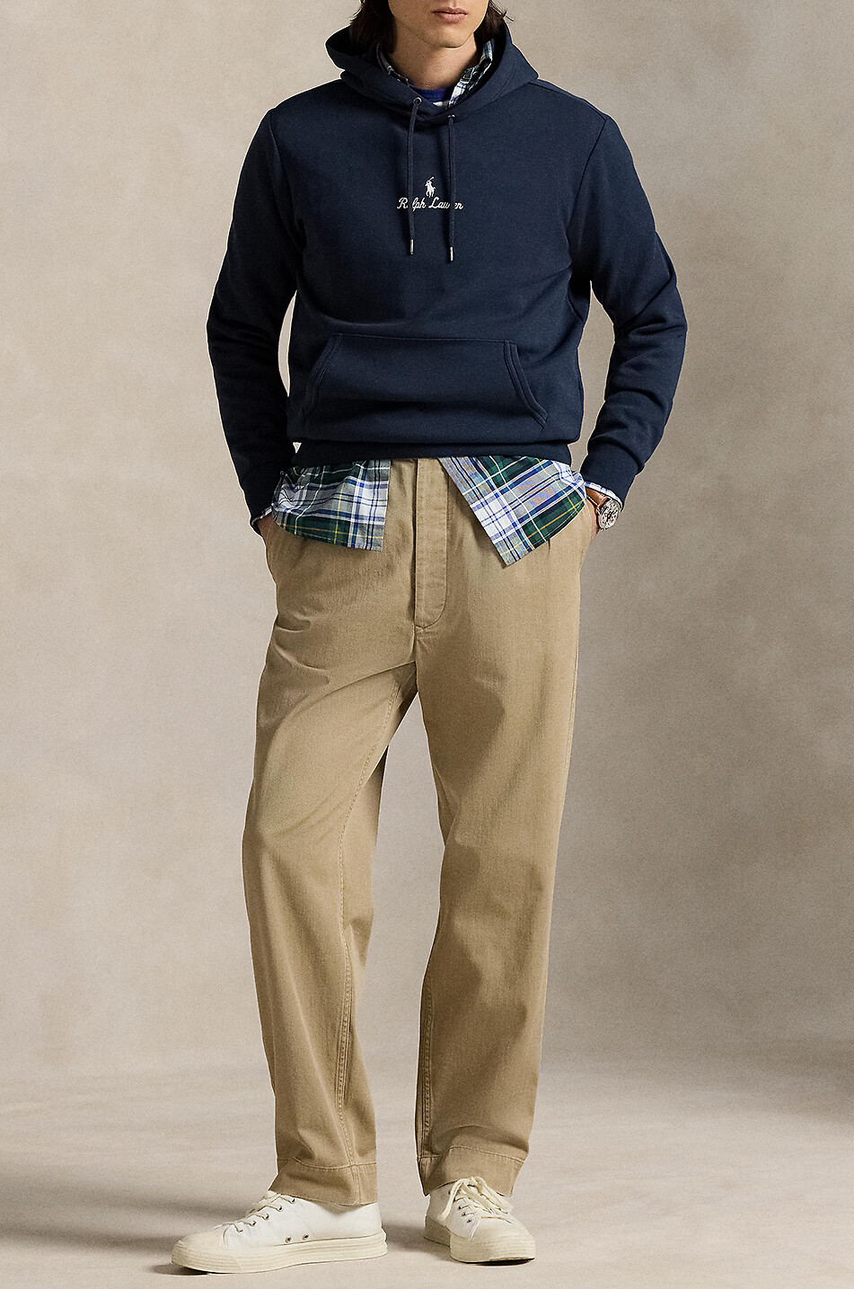 POLO RALPH LAUREN Script Logo Double-Knit hooded sweatshirt Men DARK BLUE 6