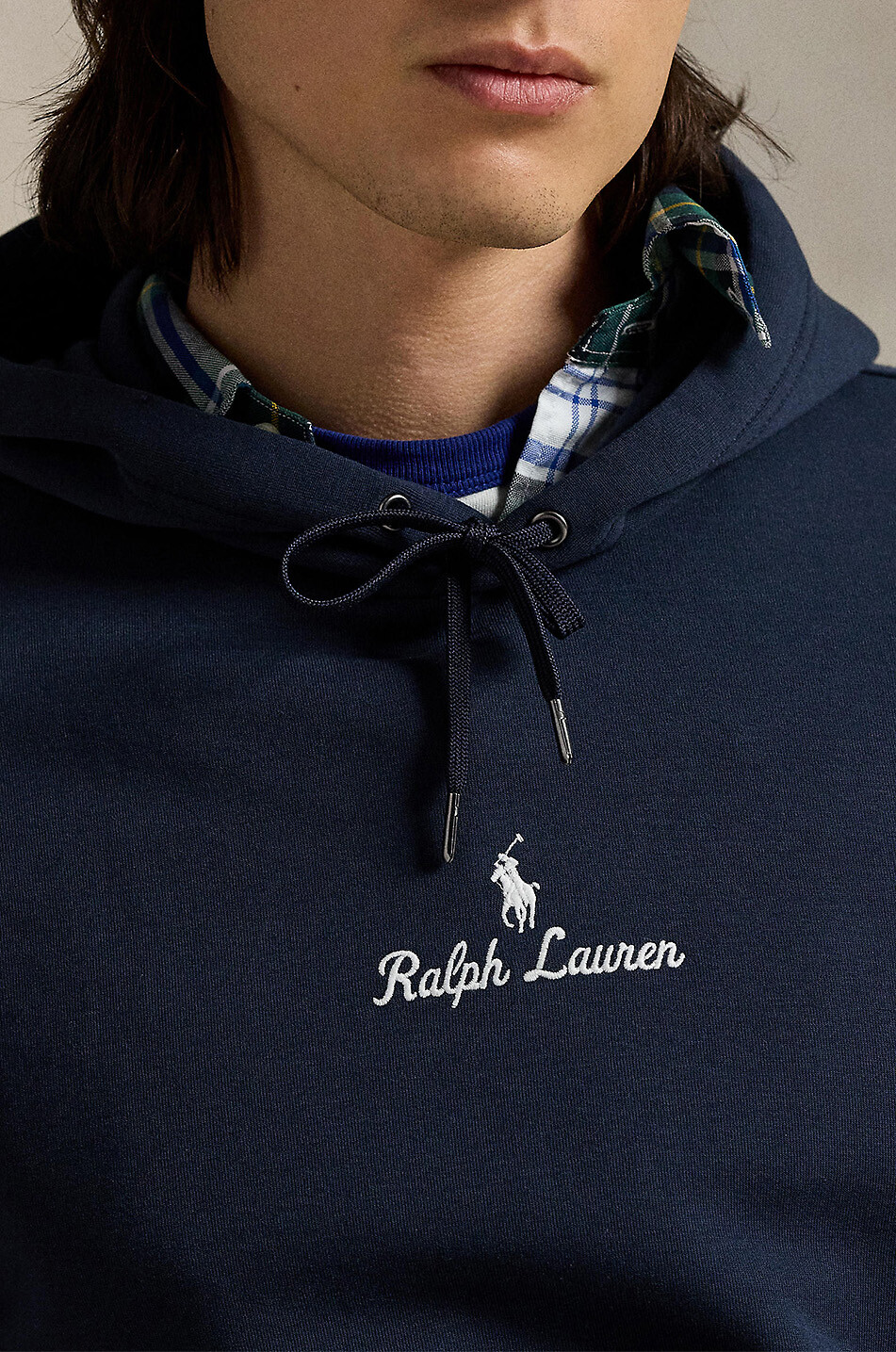 POLO RALPH LAUREN Script Logo Double-Knit hooded sweatshirt Men DARK BLUE 8