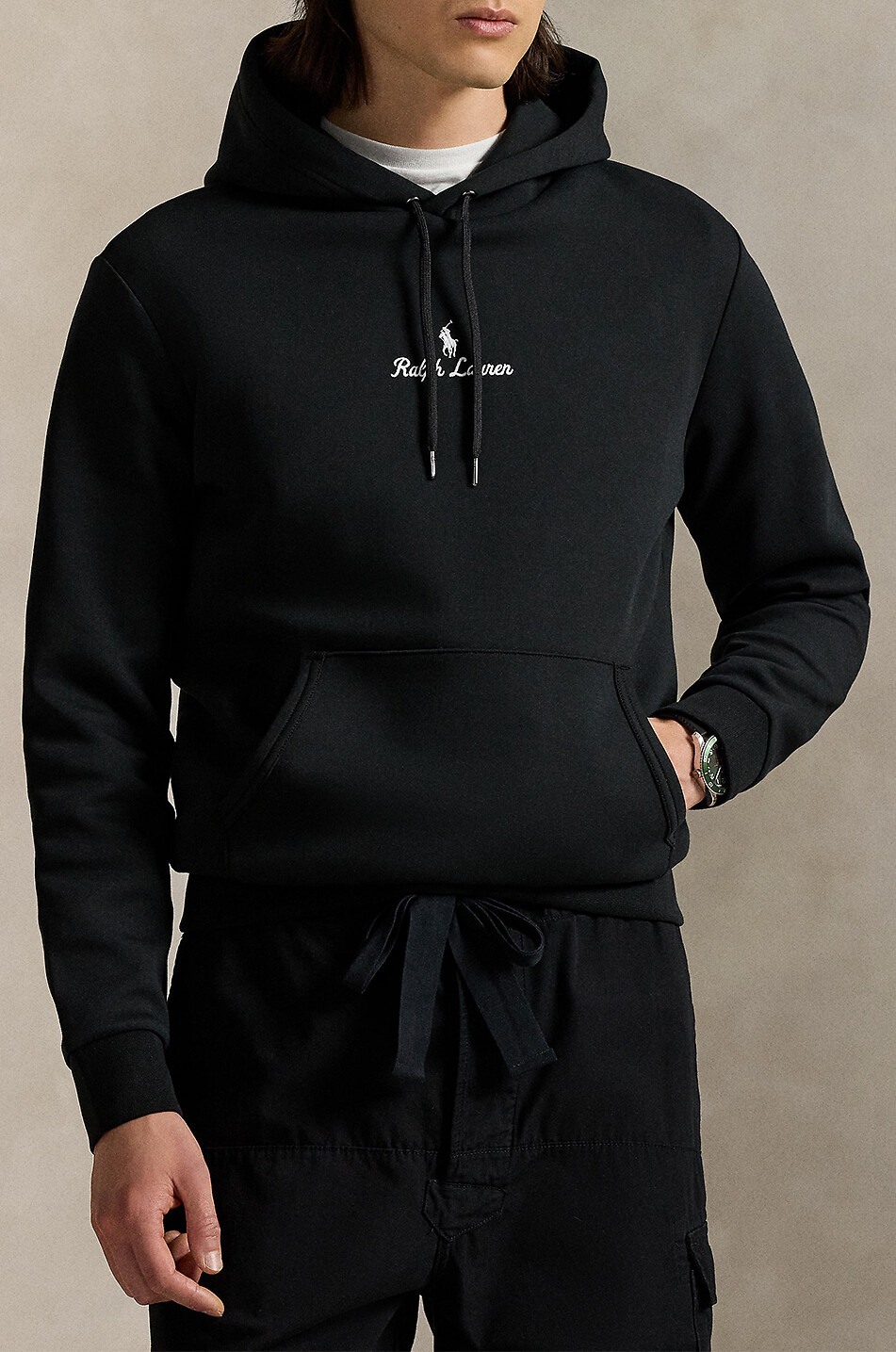 POLO RALPH LAUREN Sweat-shirt à capuche brodé Script Logo Double-Knit Homme NOIR 2